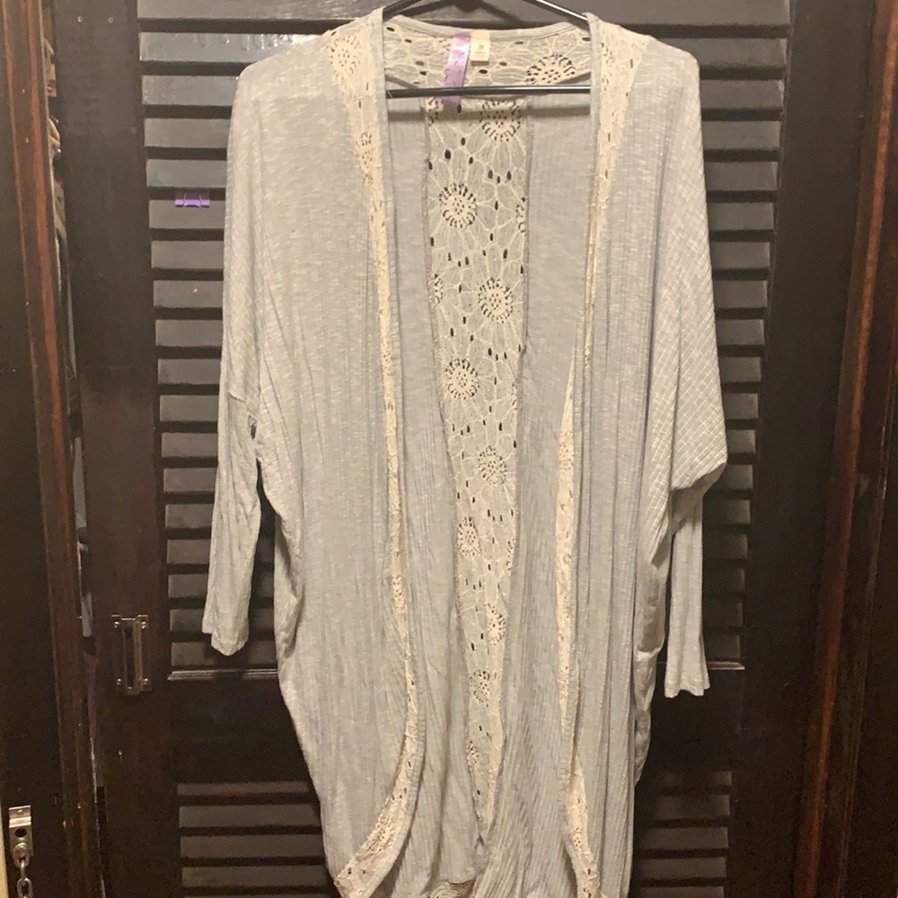 Gray lace cardigan